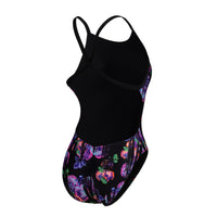Arena ROSE TEXTURE - XCross Back - Maillot pour femmes - Black / MultiBlack
