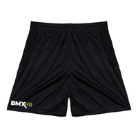 a black shorts with the bmxur logo on it