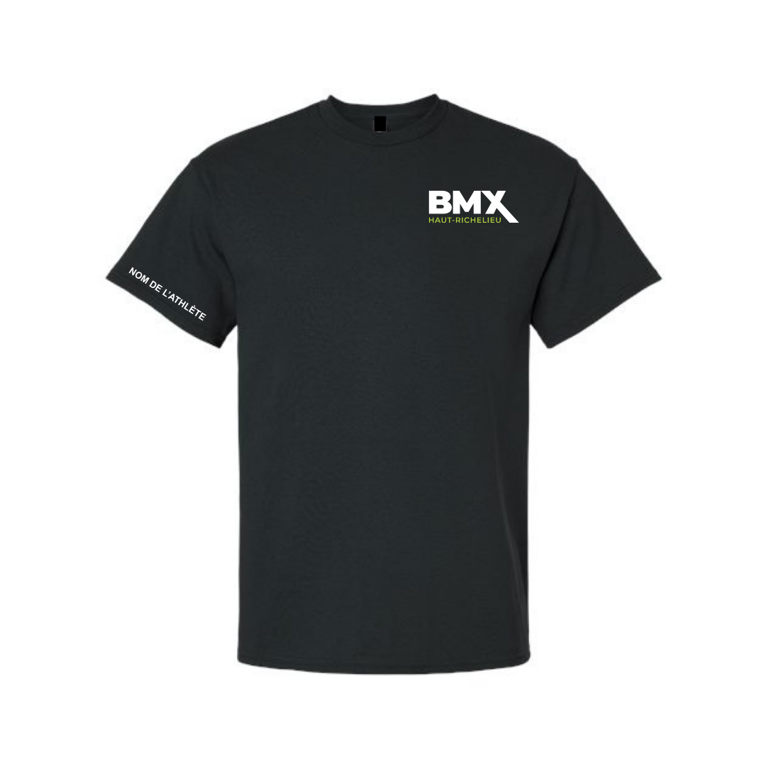 a black t - shirt with the bmx logo on it