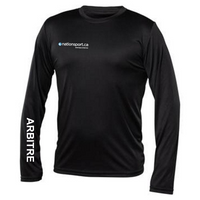 Arbitre - Chandail technique, à manches longues - Homme - Noir - Version avec identification ARBITRE