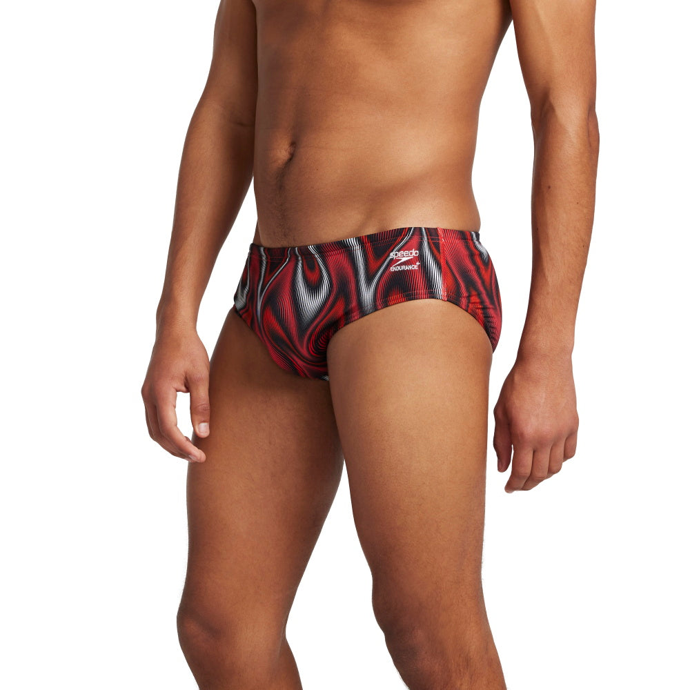 Speedo Brief PURPOSE Endurance+ - Printed Men's Training Swimwear - TEAM RED