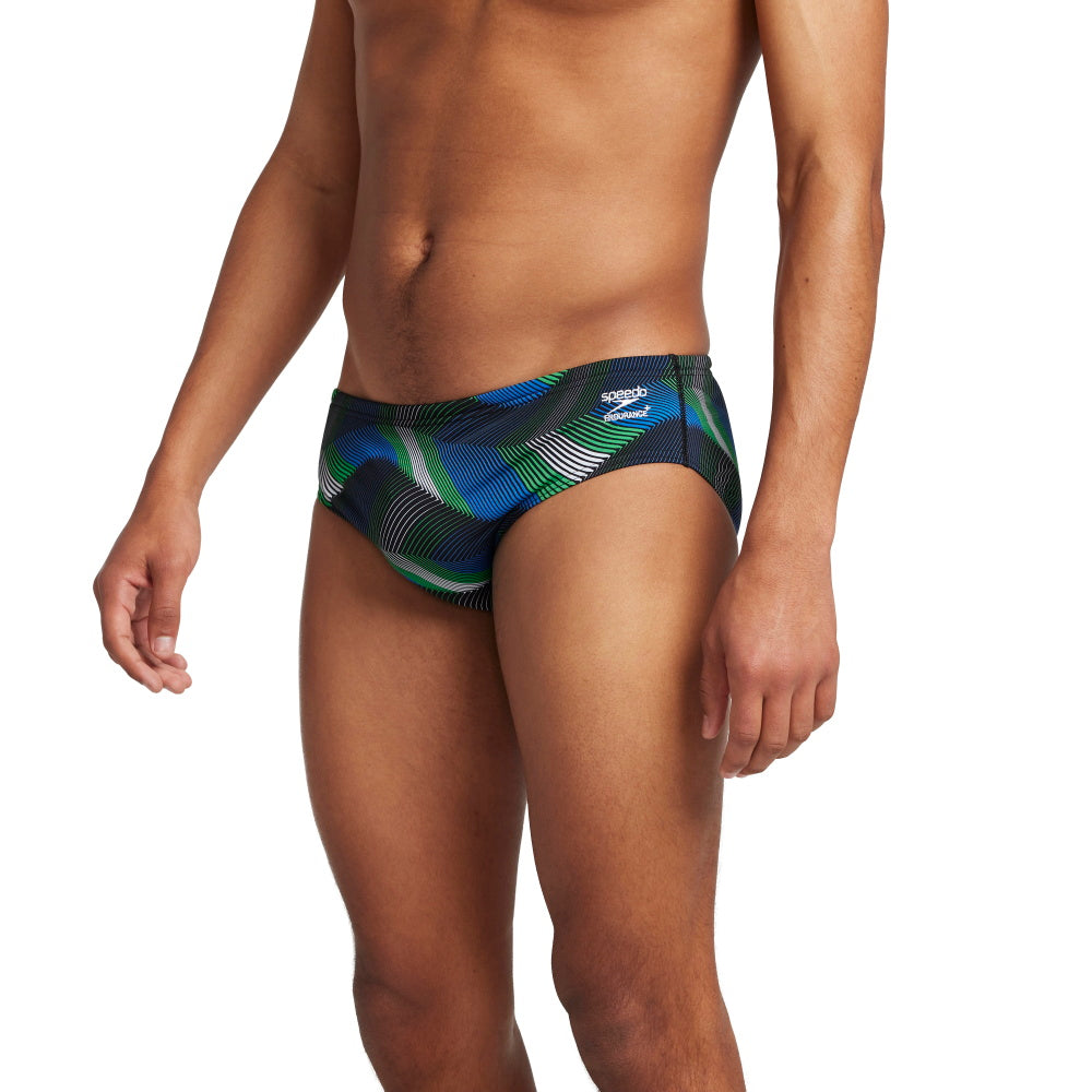 Speedo Brief PRECISION Endurance+ - Printed Men's Training Swimwear - Royal Blue / Bright Green