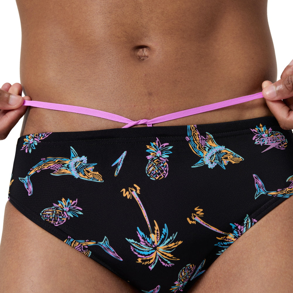 Speedo ONE BRIEF PRINTED - Brief Endurance - Maillot de bain pour hommes imprimé - SHARK FEST - ANTHRACITE