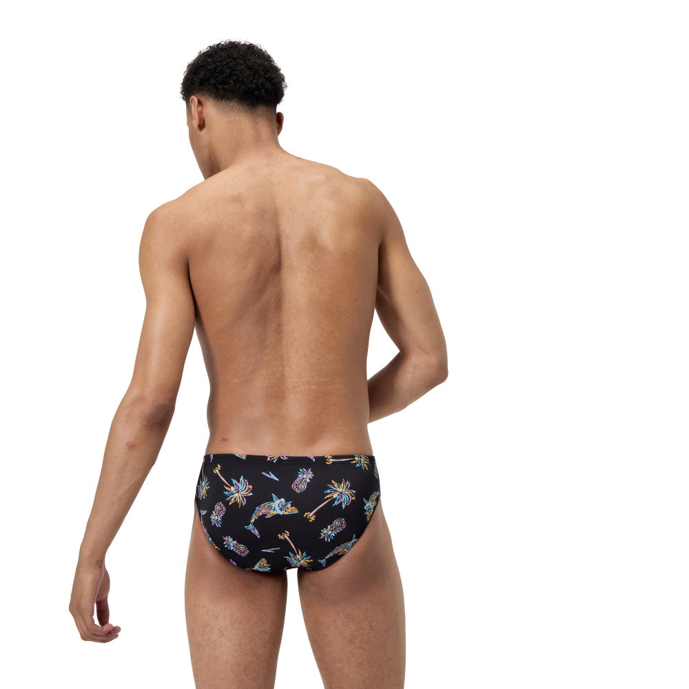 Speedo ONE BRIEF PRINTED - Brief Endurance Printed - Men's Training Swimwear - SHARK FEST - ANTHRACITE