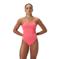 Speedo TWIST BACK Endurance - SOLID - Women's Training Swimwear - CORAL SANDS