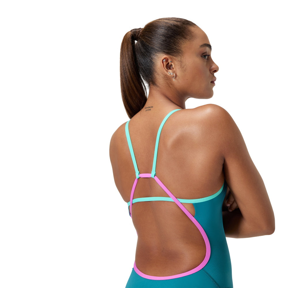 Speedo TRIBACK Endurance - SOLID - Women's Training Swimwear - SWELL GREEN