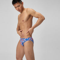 Speedo BRIEF PRINTED - Brief Endurance+ - Men's Training Swimwear - FAST LANE FEAST / LAGOON BLUE