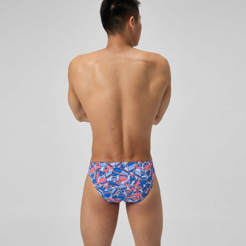 Speedo BRIEF PRINTED - Brief Endurance+ - Maillot de bain pour hommes imprimé - FAST LANE FEAST / LAGOON BLUE