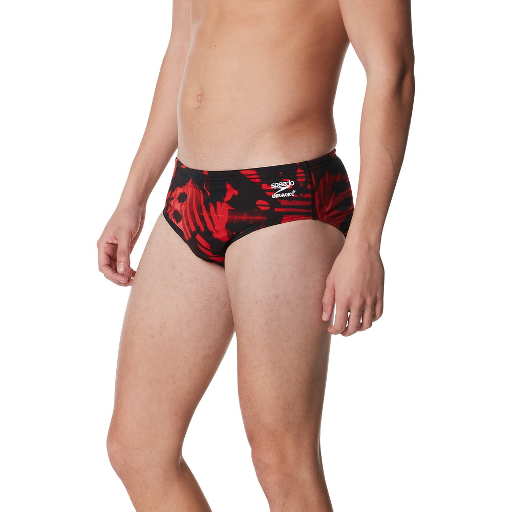 Speedo Brief REFLECTED Endurance+ - Printed Men's Training Swimwear - SPEEDO RED
