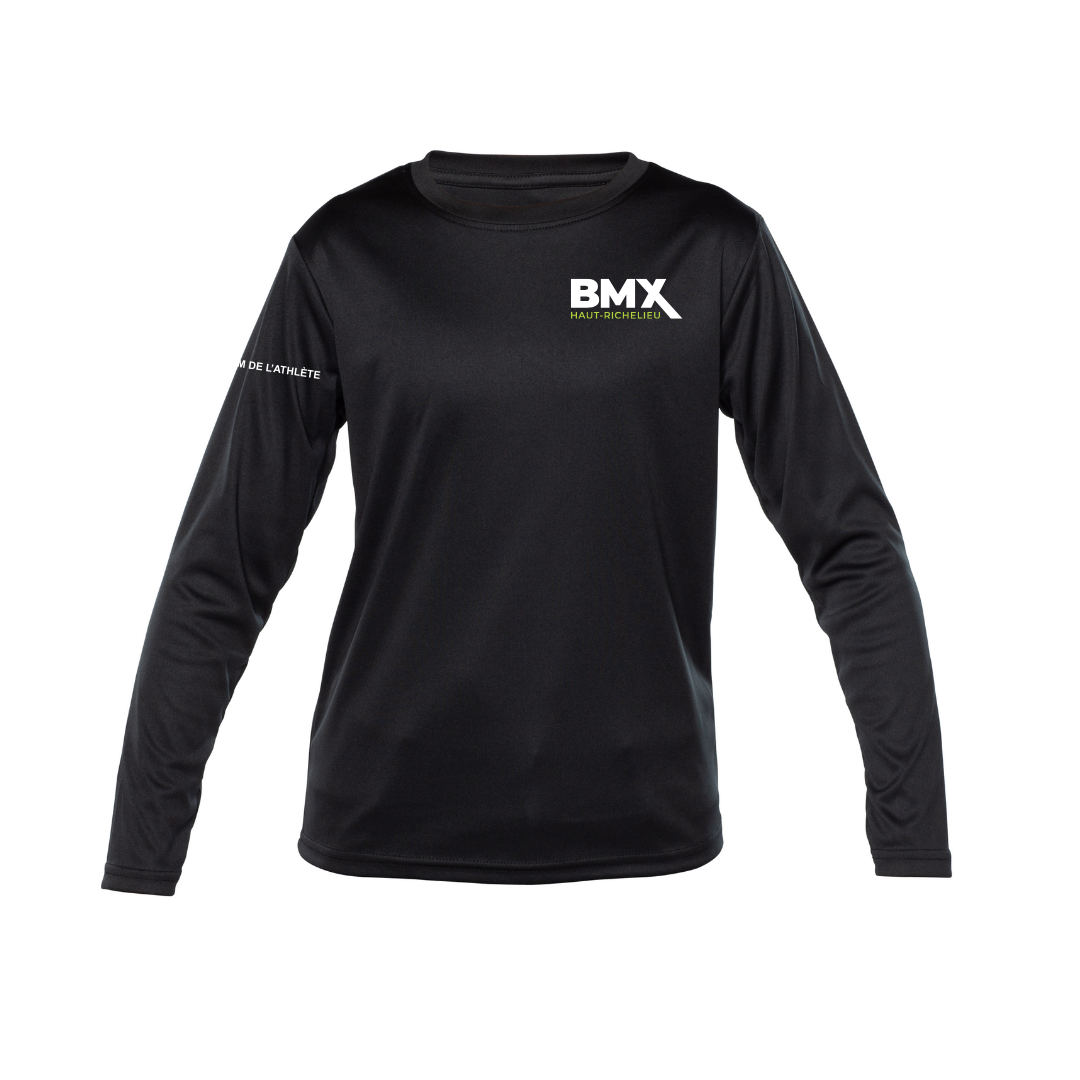 BMX Haut-Richelieu - Chandail technique, à manches longues - Juvénile - Noir