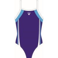 FINZ - SportBack - Multi-tone One-Piece Swimwear for Girls - Indigo-Turquoise-White (ITB)