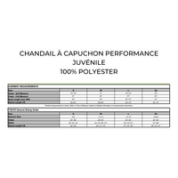 ETM - Chandail à capuchon performance, Type kangourou - Juvénile - Orange et noir