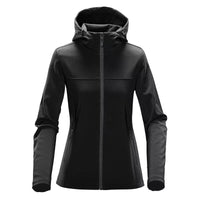 Hooded Softshell Jacket - Women - Black and Gray