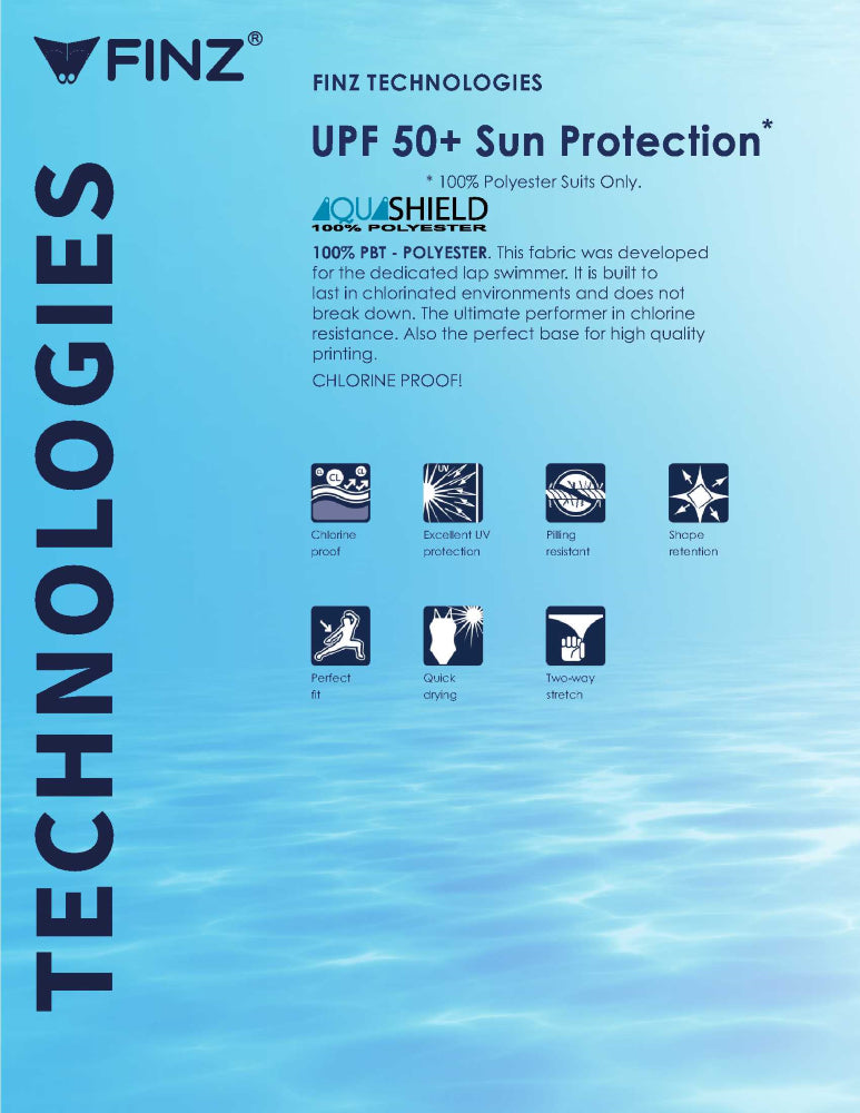 FINZ - VaporBack - One-Piece Swimwear for Girls - Turquoise (TU)