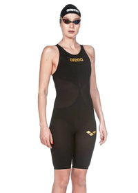 Arena Powerskin Carbon Air2 Kneeskin à dos ouvert - SKIN - Maillot Performance pour femme – Noir / Or