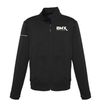 a black jacket with the bmx logo on it