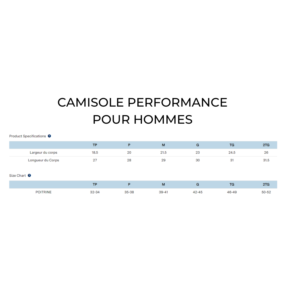 Camisole performance pour hommes - Noir