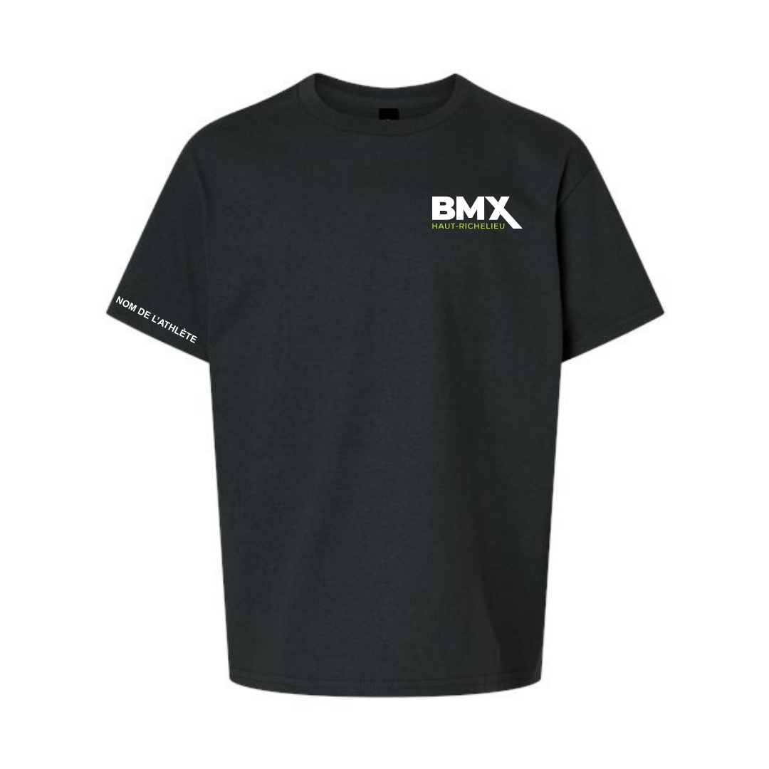 a black t - shirt with the bmx logo on it