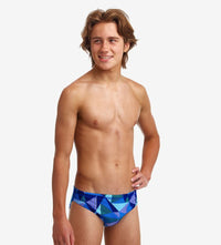 FUNKY Classic Brief - Men's Training Swimwear - Blue Bars