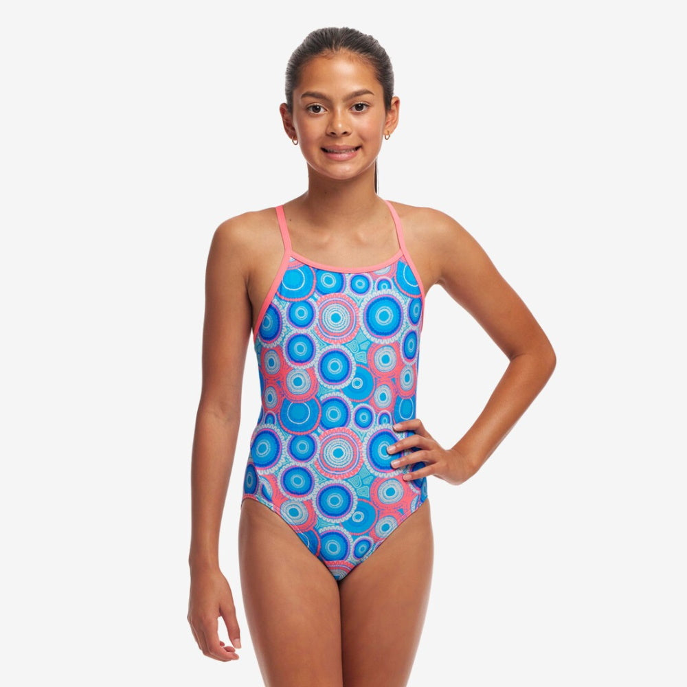 FUNKITA Diamond Back - Girl's Training Swimwear - BUNDJALUNG BLUE