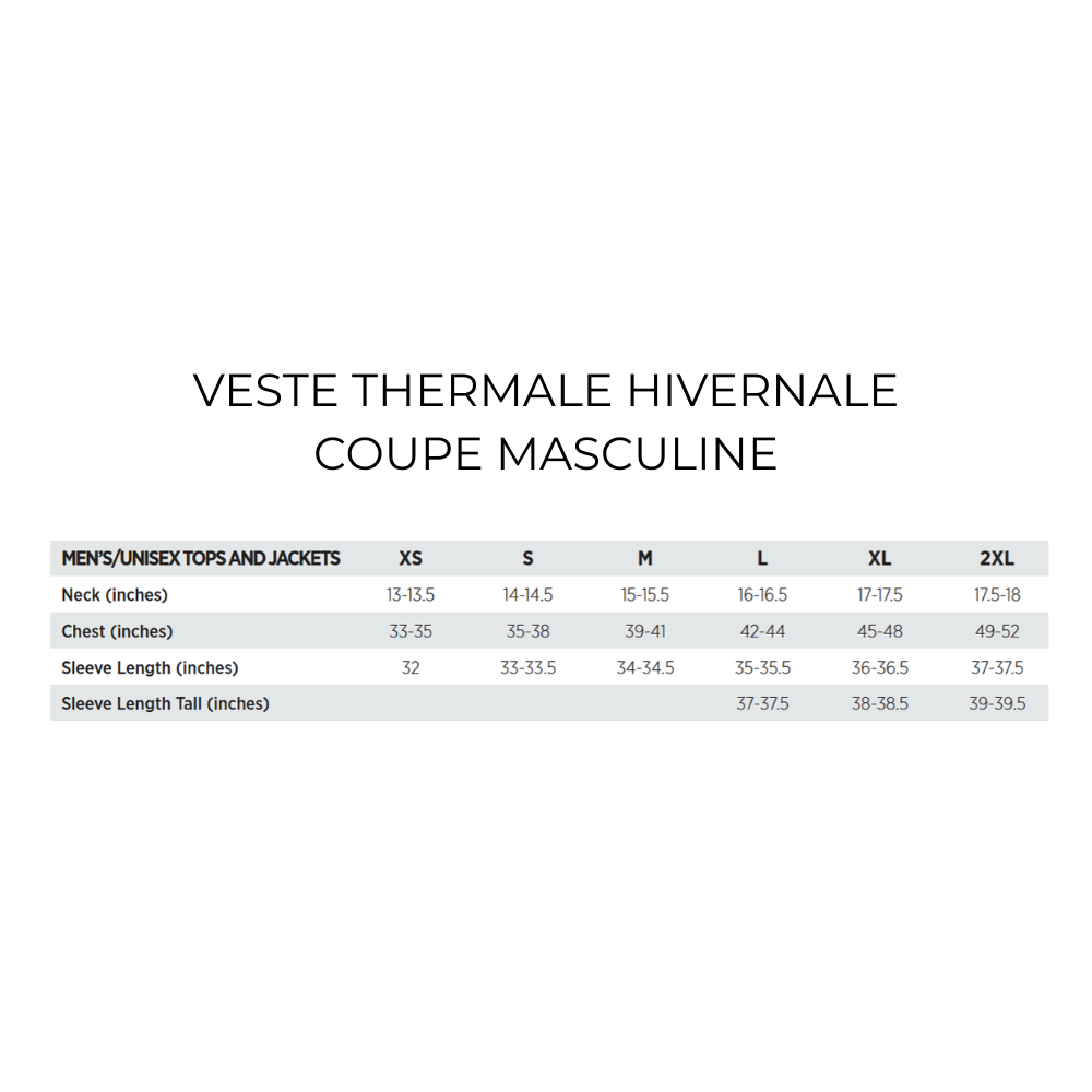 Veste hivernale thermale - Masculin - Noir