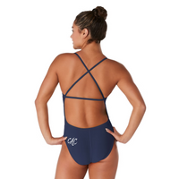 Club Aquatique Charlesbourg - Speedo Solid CROSS BACK Endurance+ - Maillot d’entraînement pour femmes - Marine (501)