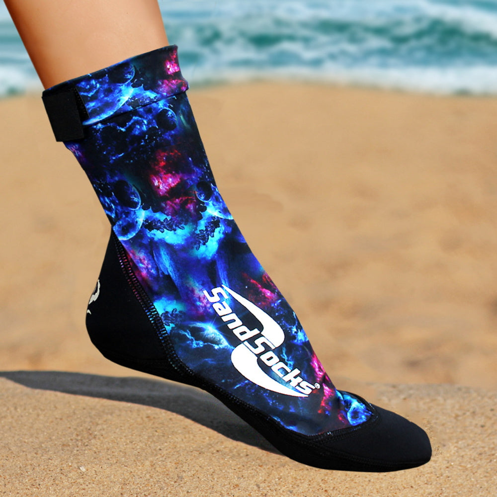 SandSocks - Nebula-Chaussettes longues pour volleyball de plage - Bleu Nebula