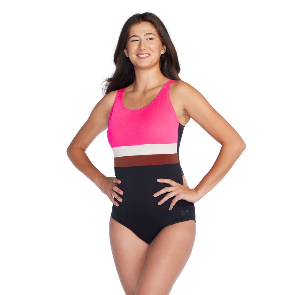 Speedo BANDED COLORBLOCK - Aquaforme - Maillot pour femmes - Fandango Pink
