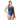 Speedo CROSS BACK Endurance+ - CONTORT STRIPES - women's Training Swimwear - Blue