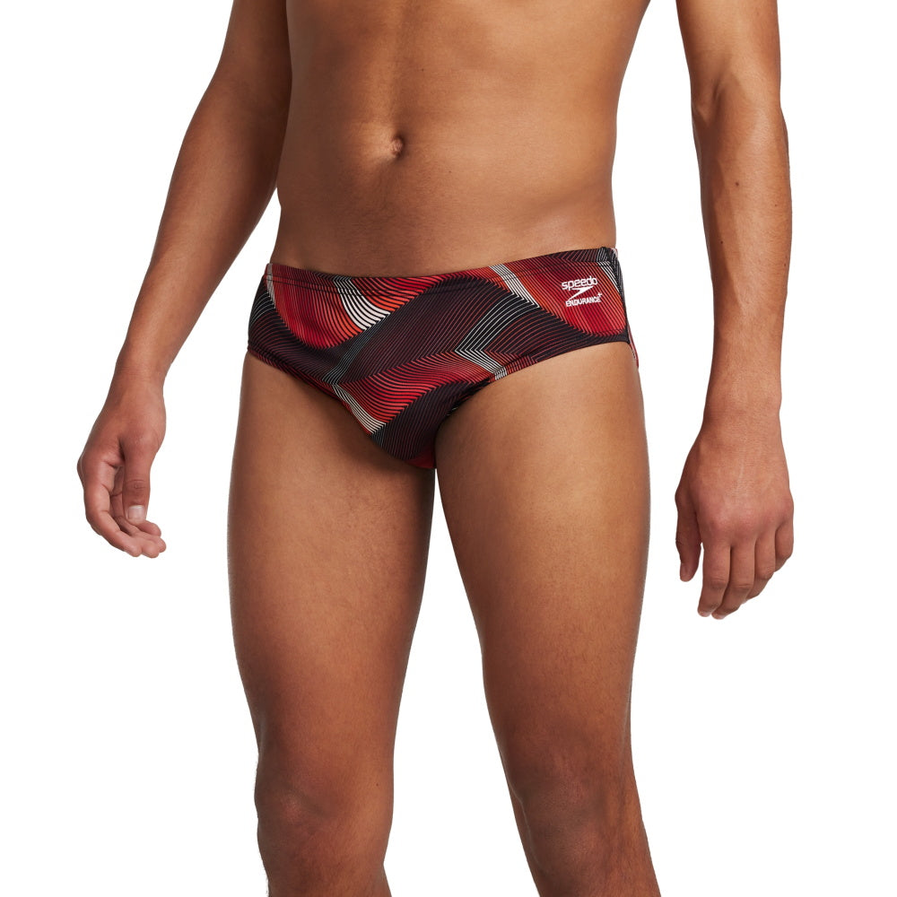 Speedo Brief PRECISION Endurance+ - Printed Men's Training Swimwear - Red