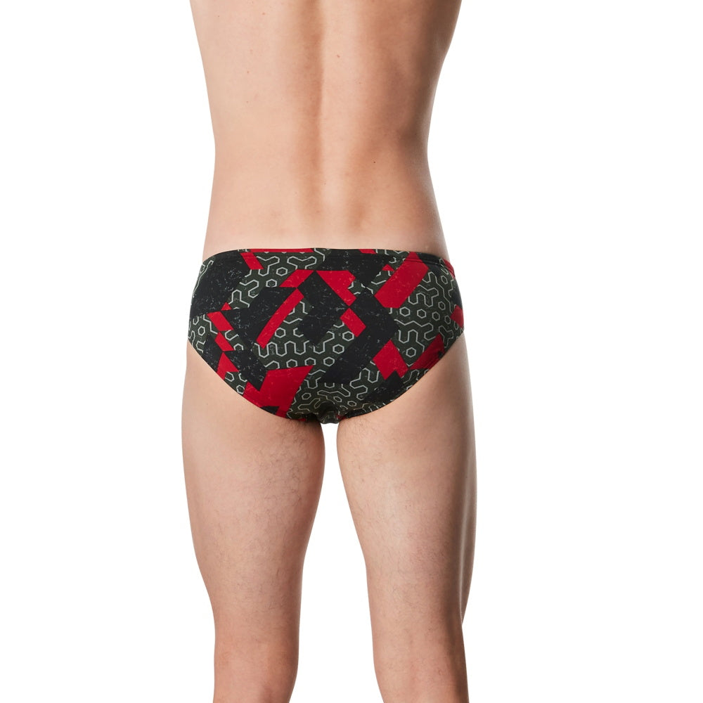 Speedo Brief RUSE BLOCKS Endurance+ - Printed Men's Training Swimwear - Red