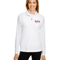 Women's Quarter Zip Performance Top - White