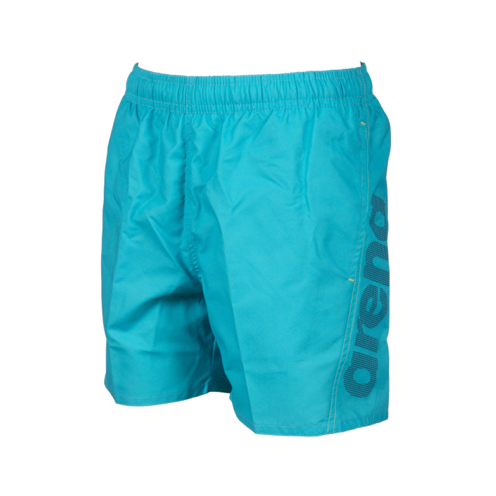 Arena Fundamental Boxer Junior - Logo - Boy's Swiwmear - Turquoise / Navy / Soft Green