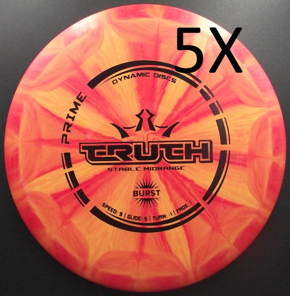 Dynamic Discs - 5 Disques - TRUTH Prime Burst - S5 - Midrange Discgolf - Orange de Dynamic Discs