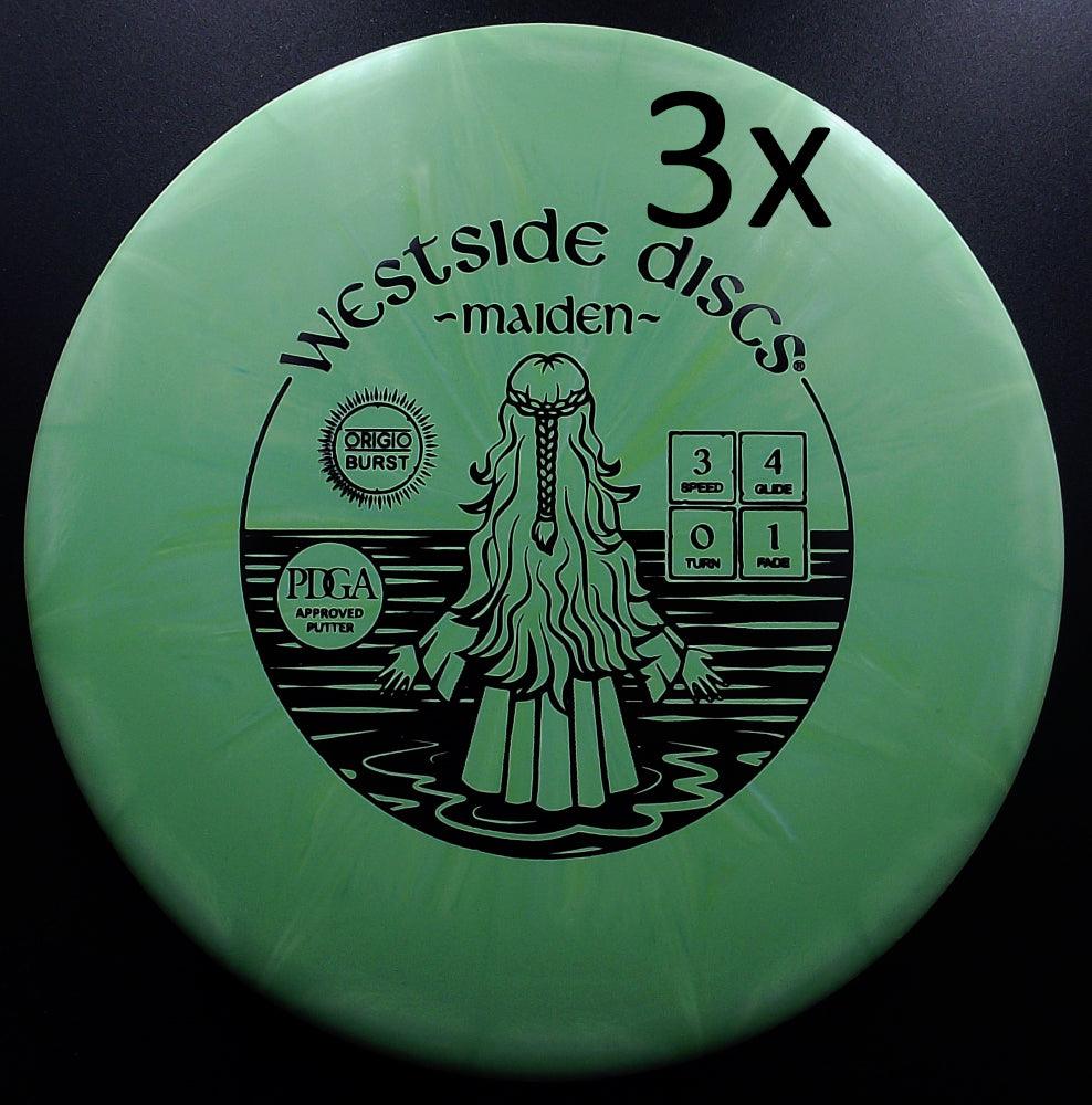 Westside Discs - TRIO - MAIDEN Origio - Putter Discgolf - Vert de Westside Discs