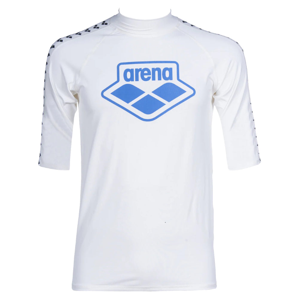 ARENA – Chandail aquatique Rashguard à manches courtes pour hommes – Blanc