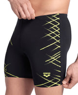 Arena STRAIGHT LINES SWIM - Mid-Jammer - Maillot pour hommes - Black / Soft Green