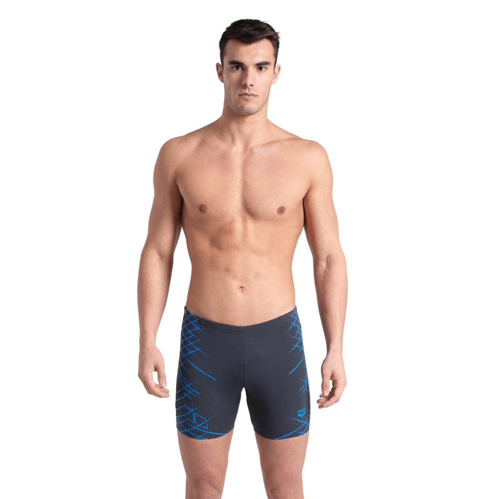 Arena STRAIGHT LINES SWIM - Mid-Jammer - Maillot pour hommes - Asphalt / Blue River