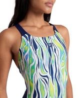 Arena ZEBRA STRIPES - SwimPro Back - Maillot de bain d'entrainement pour femmes -  Multi Navy