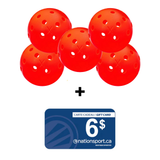 Set of 5 outdoor pickleball balls + free gift certificate - X-40