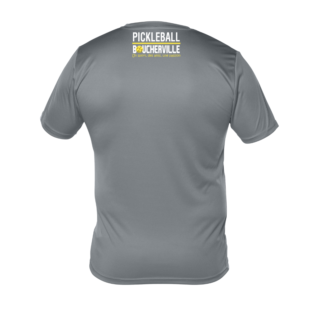 Pickleball Boucherville - Chandail technique à manches courtes - Homme - Gris foncé