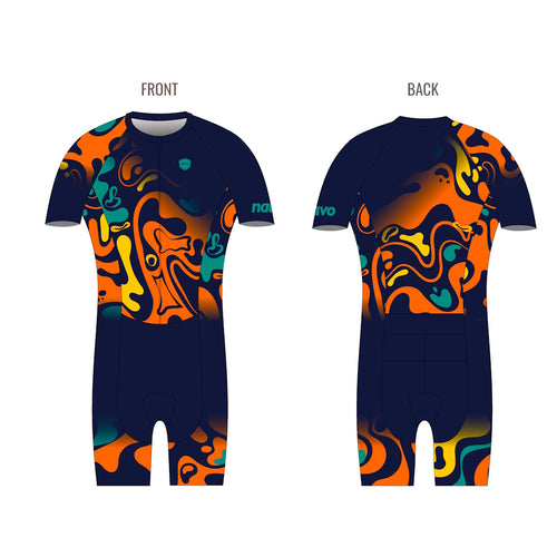 Nativo Vortex short sleeve triathlon jersey in blue