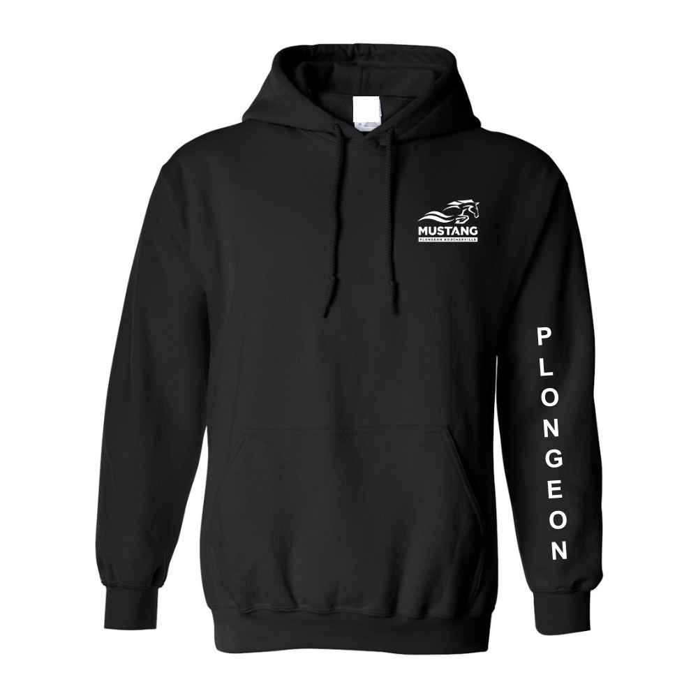 Plongeon Mustang - Chandail molleton à capuchon (Kangourou/Hoodie) - Adulte - Noir