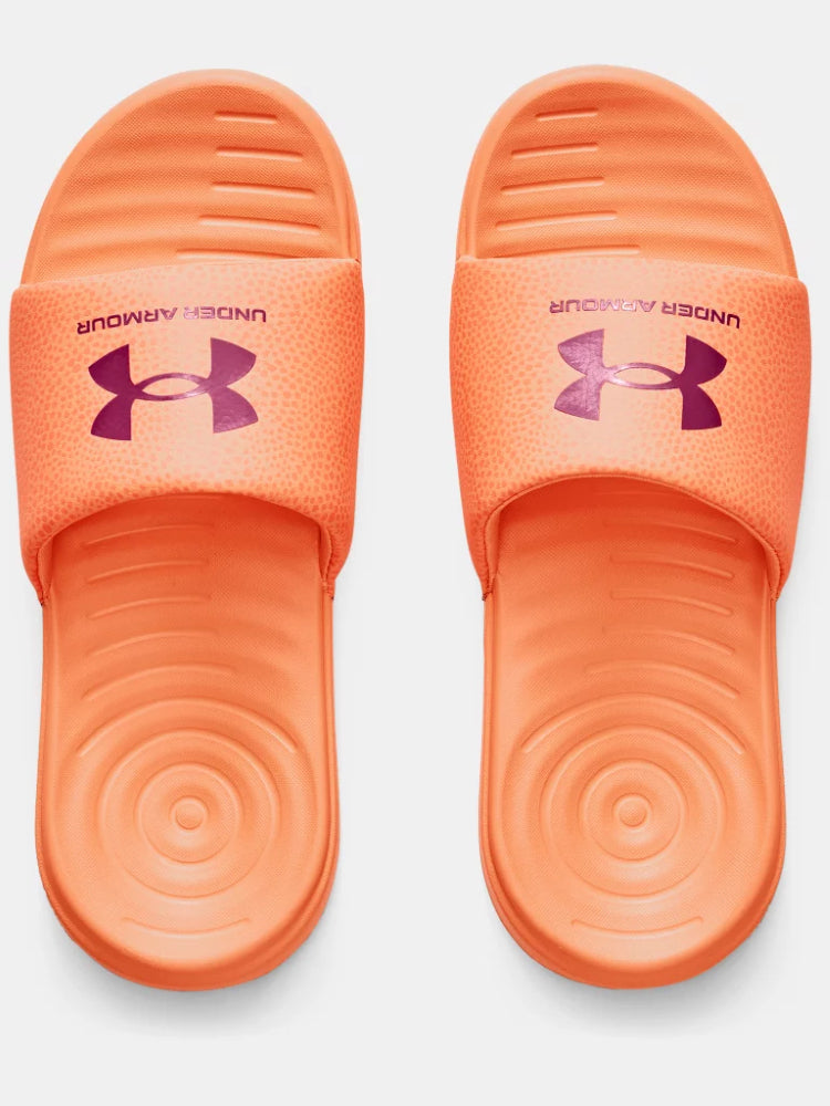 Under Armour - Girl's Sandals - Slide White / Pink