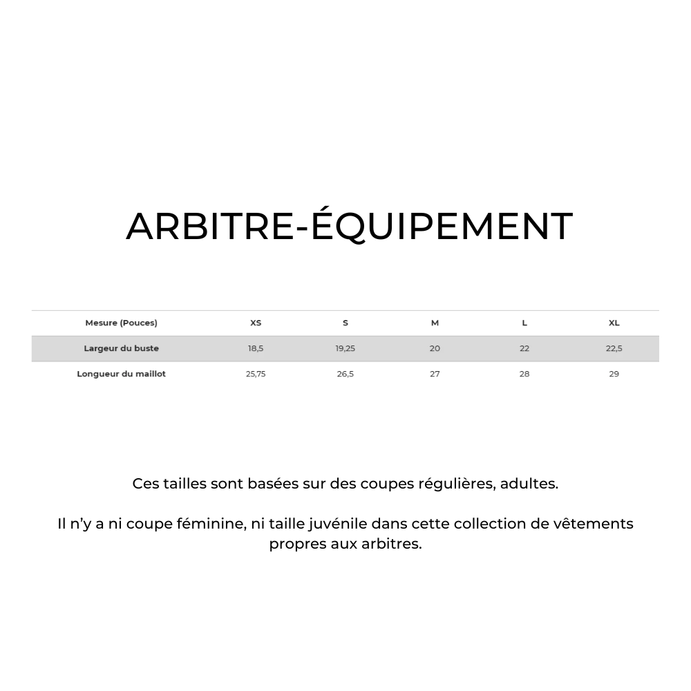 Arbitre-Équipement - Chandail d'arbitre de soccer - Rouge