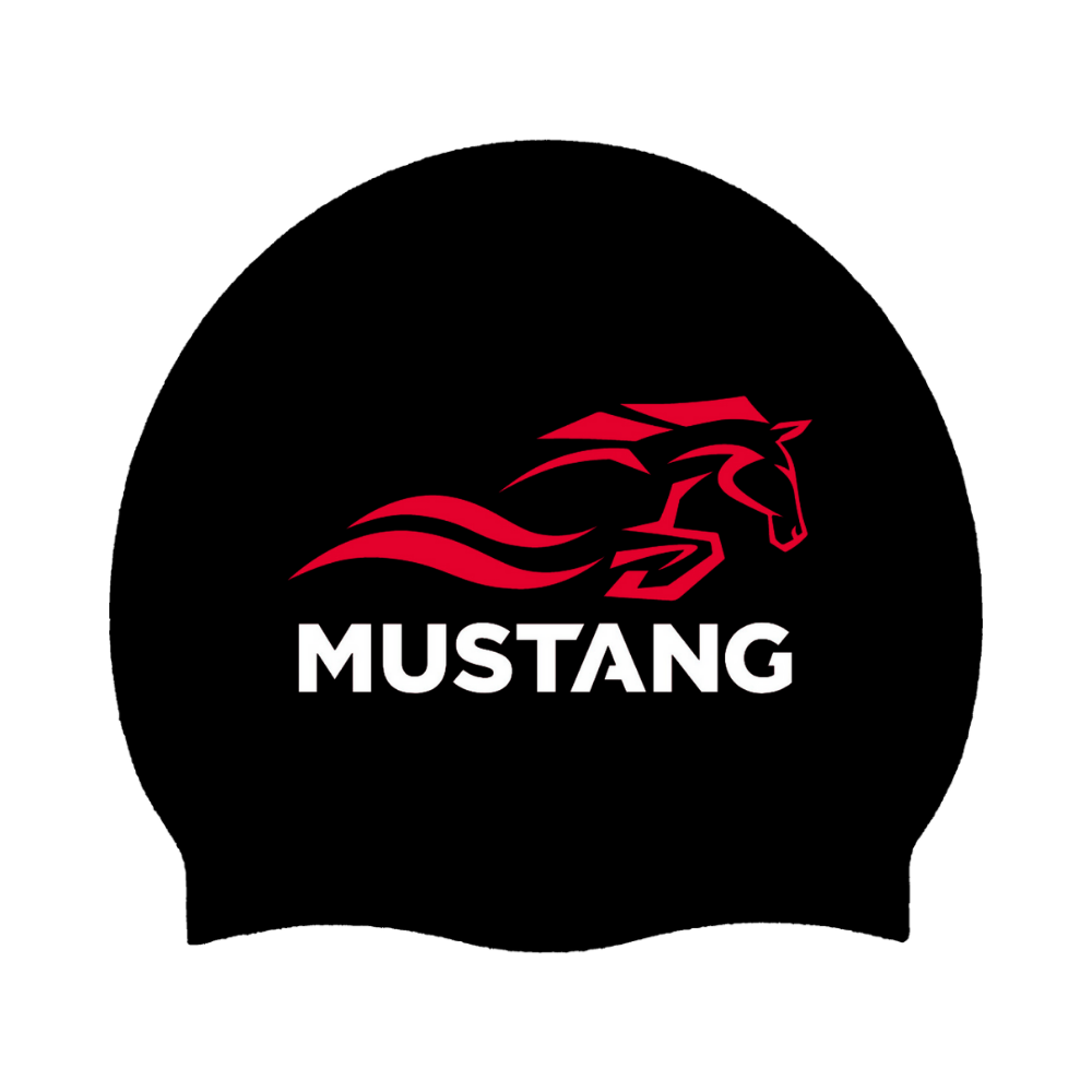 Mustang - Casque de bain moulé (DÔME) en silicone - Noir