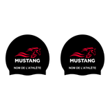 Mustang - Casques de bain Classique en silicone PERSONNALISÉS - Noir