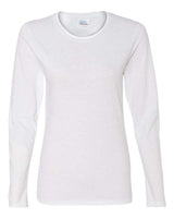 Cotton Long Sleeve Tee - Women's - White