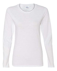 Cotton Long Sleeve Tee - Women's - White