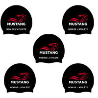 Mustang - Casques de bain Classique en silicone PERSONNALISÉS - Noir